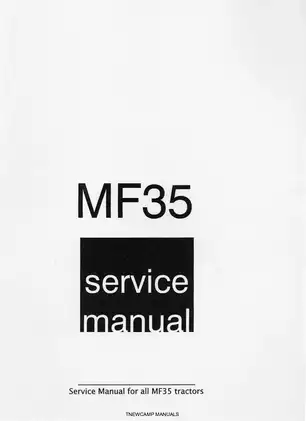 Massey Ferguson 35 Tractor Workshop Service Manual Preview image 2