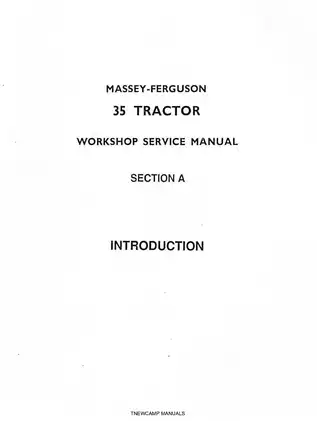 1960-1965 Massey Ferguson™ MF-35, FE35 tractor service manual Preview image 3