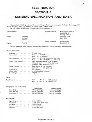 Massey Ferguson 35 Tractor Workshop Service Manual Preview image 5