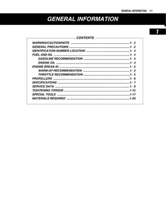 Suzuki DF60/70 Outboard Motor Service Manual (Digital Edition) Preview image 5
