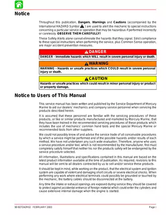 Mercury Marine Outboard Service Manual for Models 6/8/9.9/10/15 (1986-Present) Preview image 2