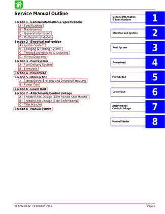 Mercury Marine Outboard Service Manual for Models 6/8/9.9/10/15 (1986-Present) Preview image 4