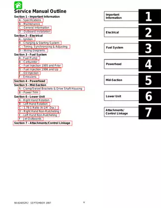 1992-1998 Mercury Mariner 135hp, 150hp, 175hp, 200hp, 225hp, XR6,  Magnum III, Pro Max, Super Magnum outboard motor service manual Preview image 4