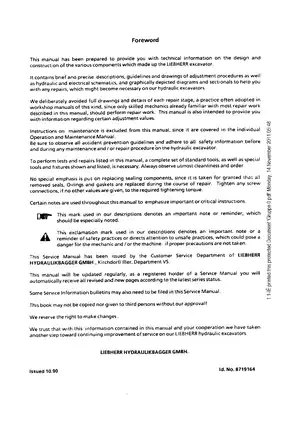 Liebherr A900 Hydraulic Excavator Service Manual Preview image 3
