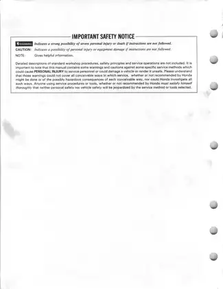 Comprehensive Honda TRX350 & Foreman 4x4 Service Manual (1986-1989) Preview image 2