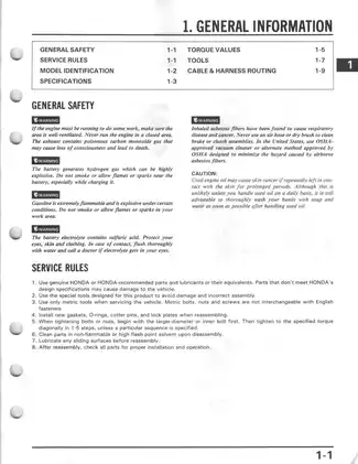 1986-1989 Honda TRX350 Fourtrax, TRX350D Foreman 4x4, 4WD, ATV service manual Preview image 4