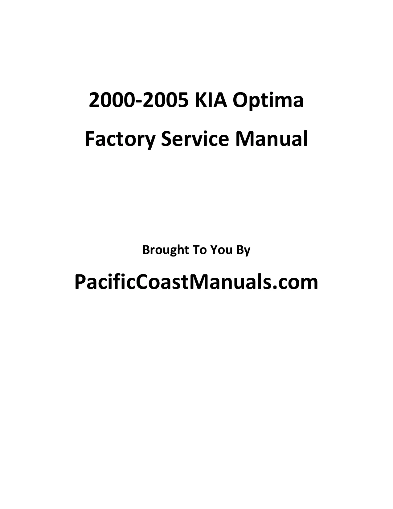 2000-2005 Kia Optima shop manual