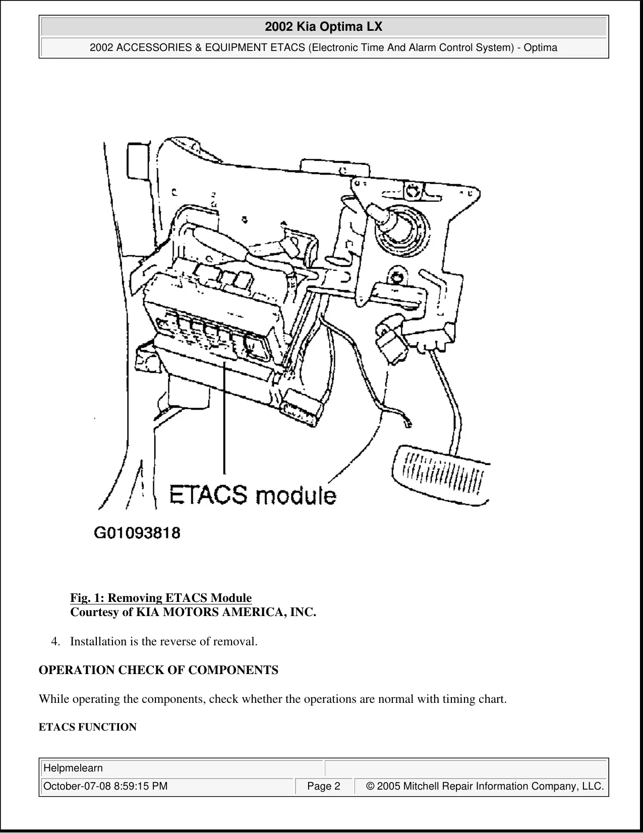 2000-2005 Kia Optima factory service manual Preview image 4