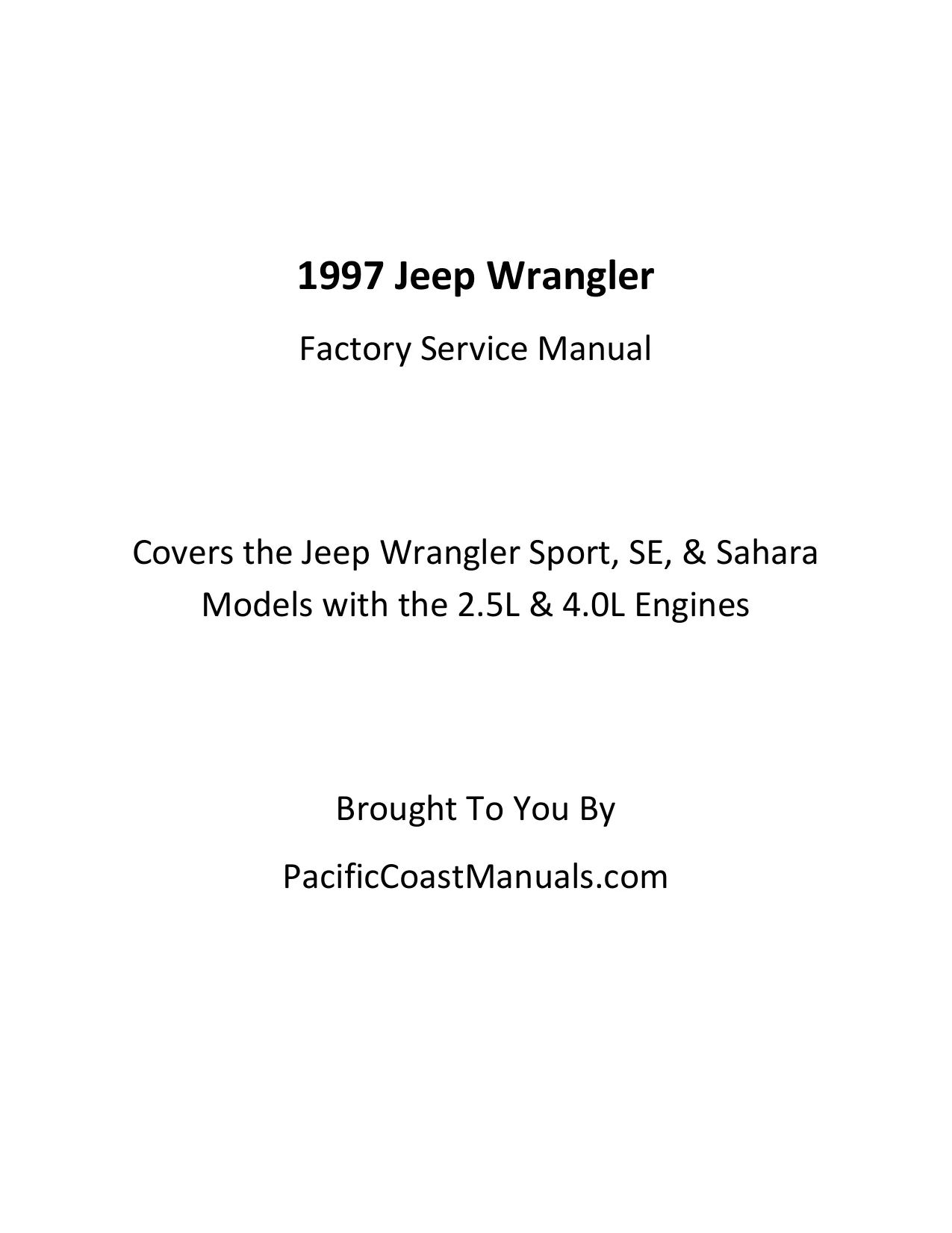1997 Jeep Wrangler TJ shop manual