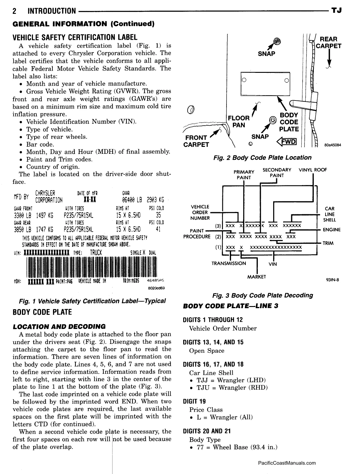 1997 Jeep Wrangler TJ shop manual Preview image 5