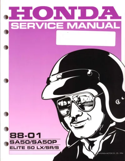 Preview: 1988–2001 Honda SA50, SA50P Elite Scooter Service Manual (P/N 61EK300)