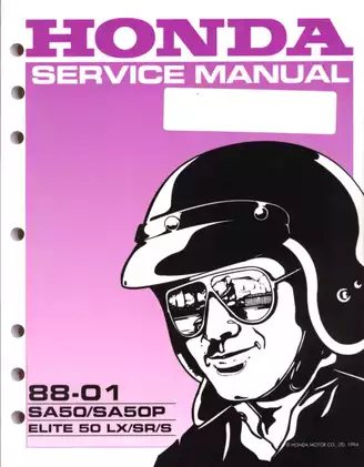 1988-2001 Honda SA50, SA50P, Elite 50, LX/SR/S scooter service manual Preview image 1