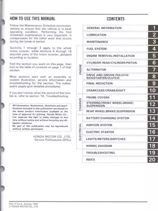 Comprehensive Honda SA50 Service Manual (1988-1994) Preview image 2