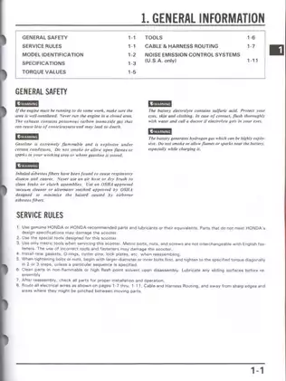 1988-2001 Honda SA50, SA50P, Elite 50, LX/SR/S scooter service manual Preview image 3