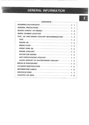 Comprehensive Service Manual for Suzuki VZ800 Motorcycles (1997 Model) Preview image 4