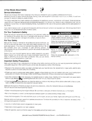 2004-2007 Honda TRX400FA/TRX400FGA Service Manual Preview image 2