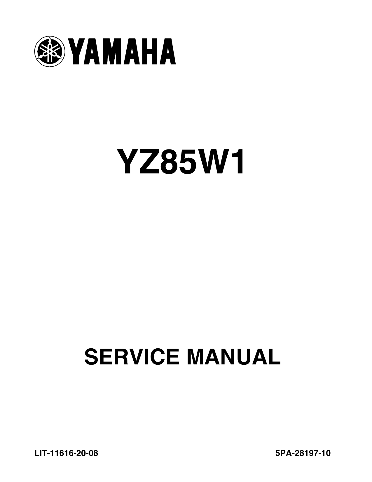 2007-2011 Yamaha YZ85 motocross bike manual Preview image 1