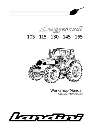 Landini Tractor Workshop Service Manual (Models 105 - 165)