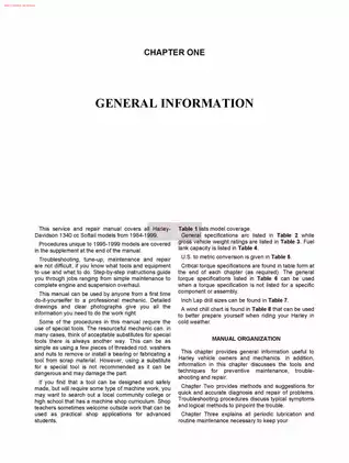 1984-1999 Harley Davidson Softail repair manual