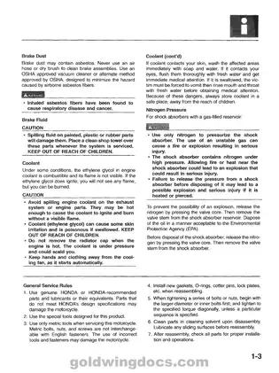 Honda GL1500 Aspencade Service & Electrical Troubleshooting Manual (1994 Models) Preview image 4
