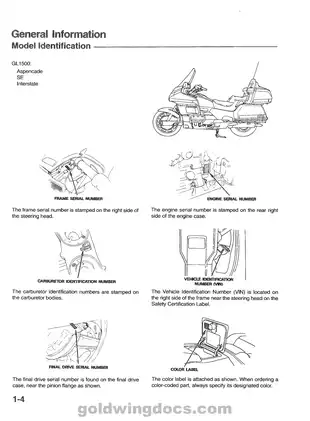 Honda GL1500 Aspencade Service & Electrical Troubleshooting Manual (1994 Models) Preview image 5
