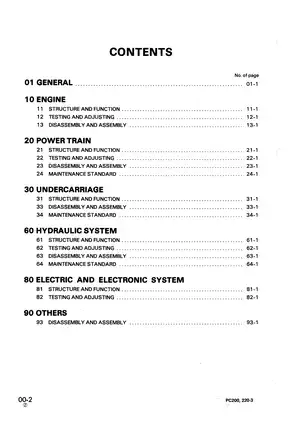 Komatsu PC200, PC210-3, PC220, PC240-3 excavator shop manual Preview image 2