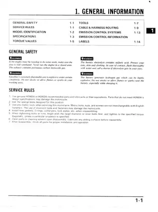 1984-1986 Honda CB700SC Nighthawk shop manual Preview image 2