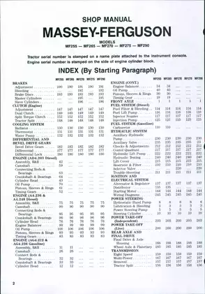 1975-1983 Massey Ferguson™ 255, 265, 270, 275, 290 tractor shop manual Preview image 1