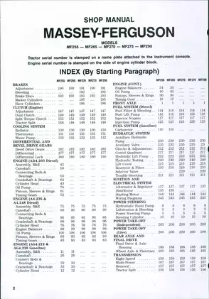 1975-1983 Massey Ferguson™ 255, 265, 270, 275, 290 tractor shop manual