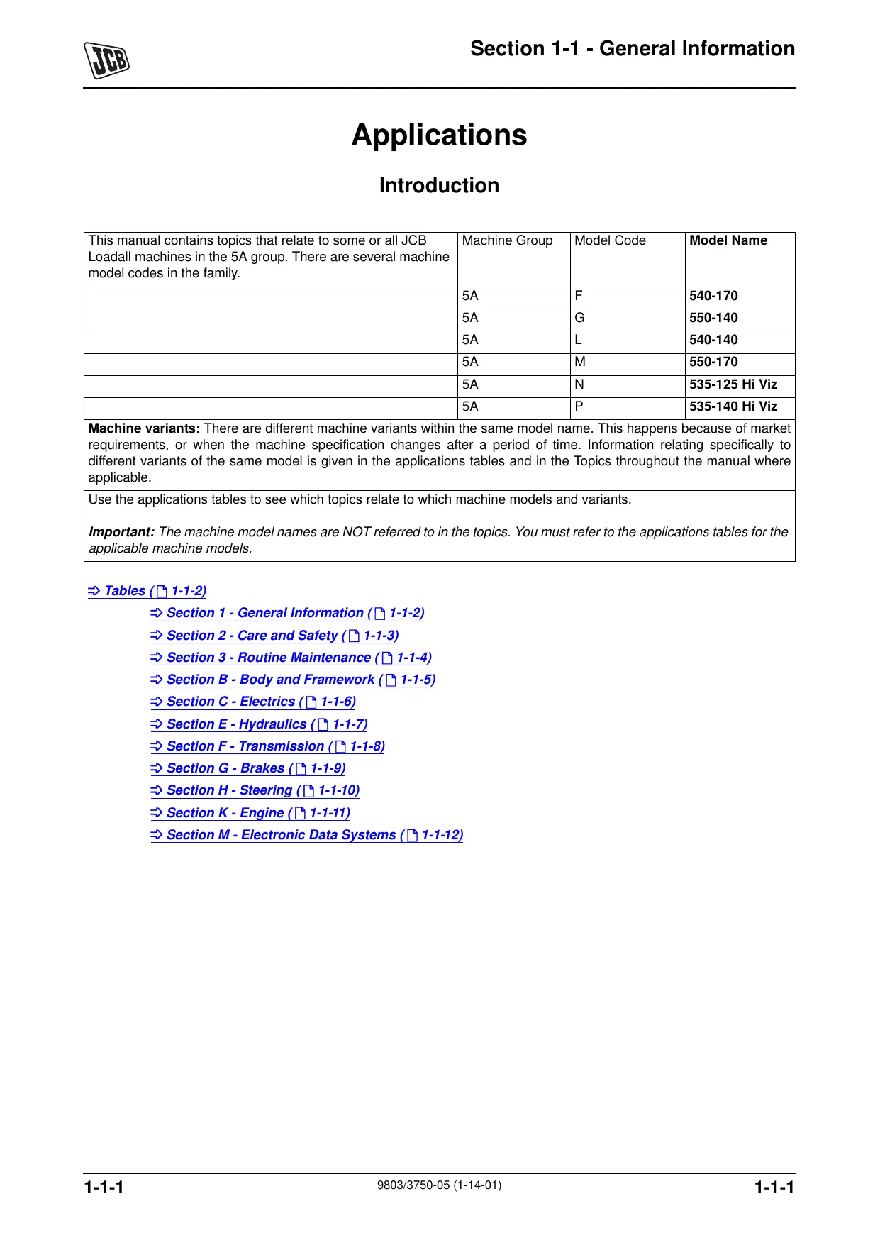 JCB 540-170, 550-140, 540-140, 550-170, 535-125HiViz, 535-140HiViz telescopic handler repair manual Preview image 5