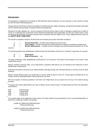 JCB 3CX & 4CX Service Manual (Models 400001 - 460000) Preview image 3
