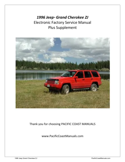 1996 Jeep Grand Cherokee Laredo, Limited & SE 4.0L & 5.2L Repair Manual (P/N 81-370-6147) – preview page 1