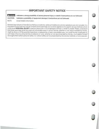 Honda TRX450S/FM & TRX450ES/FE Service Manual (1998-2004) Preview image 2