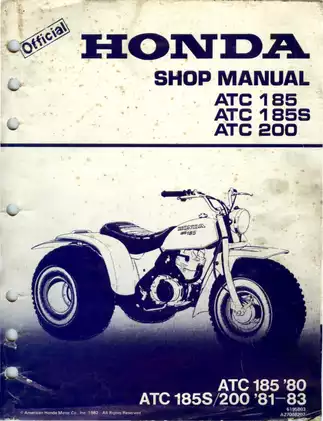 Honda ATC185 & ATC200 Shop Manual - Digital Download