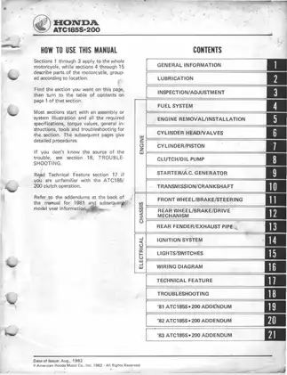 1981-1983 Honda ATC 200, ATC185 ATC185s ATV shop manual Preview image 3