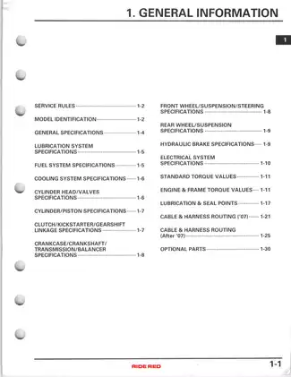 Comprehensive Honda Motorcycle Service Manual (2007-2008) Preview image 5