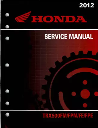2012 Honda Foreman 500, TRX500 service manual Preview image 1