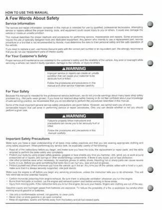 2012 Honda Foreman 500, TRX500 service manual Preview image 2