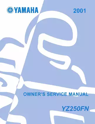 2001 Yamaha YZ250FN owner´s service manual Preview image 1