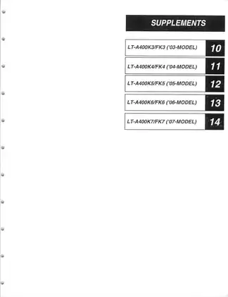 Comprehensive Service Manual for Suzuki LT-A400/400F (2003-2007) - Maintenance, Repair & Overhaul Preview image 5