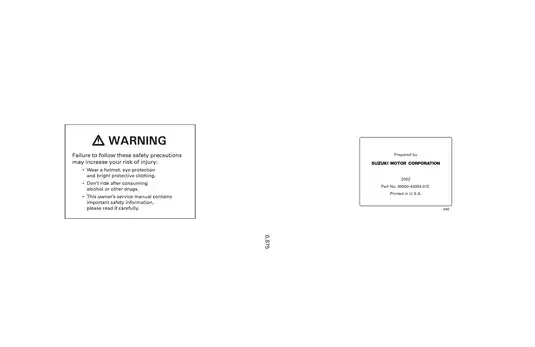Suzuki LT-F500F Owner's Service Manual: Complete Guide for Inspection and Maintenance Preview image 2