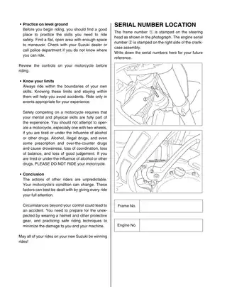 Suzuki RM-Z250 Comprehensive Service Manual (All Models) Preview image 2