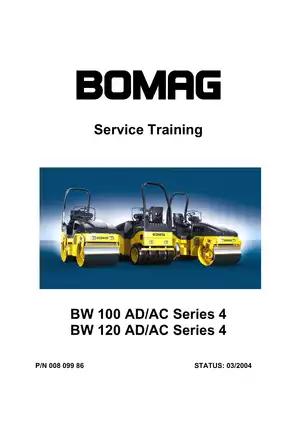 1998-2007 Bomag BW 100 AD,BW 100 AC,BW 120 AD,BW 120 AC drum roller service training