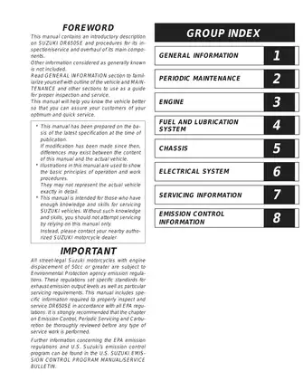 1996-2009 Suzuki DR650, DR650SE shop manual Preview image 2