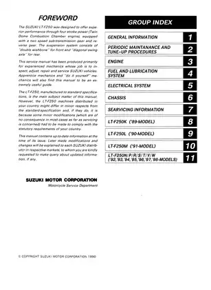 1988-2002 Suzuki QuadRunner 250, LT-F250 service manual Preview image 2