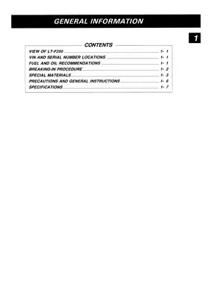 1988-2002 Suzuki QuadRunner 250, LT-F250 service manual Preview image 4