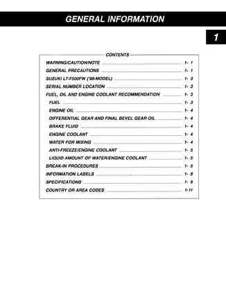 1998-2002 Suzuki Quadrunner 500, LT-F500F service manual Preview image 5