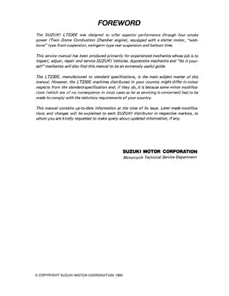 Suzuki LT230E Service Manual: Comprehensive Guide for Expert and DIY Mechanics Preview image 2