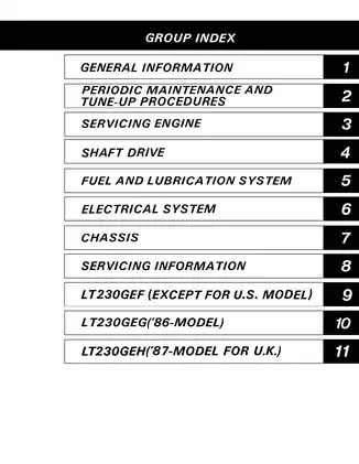 Comprehensive Service Manual for Suzuki LT230GE (1986-1987) Preview image 4