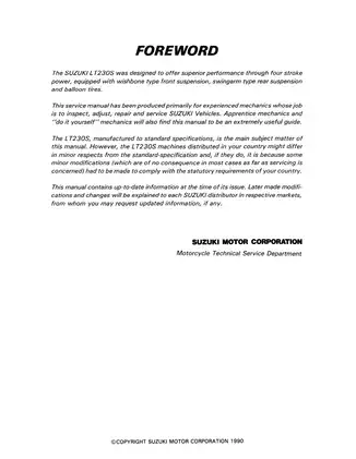 Suzuki LT230S Service Manual - Complete Vehicle Maintenance Guide Preview image 2